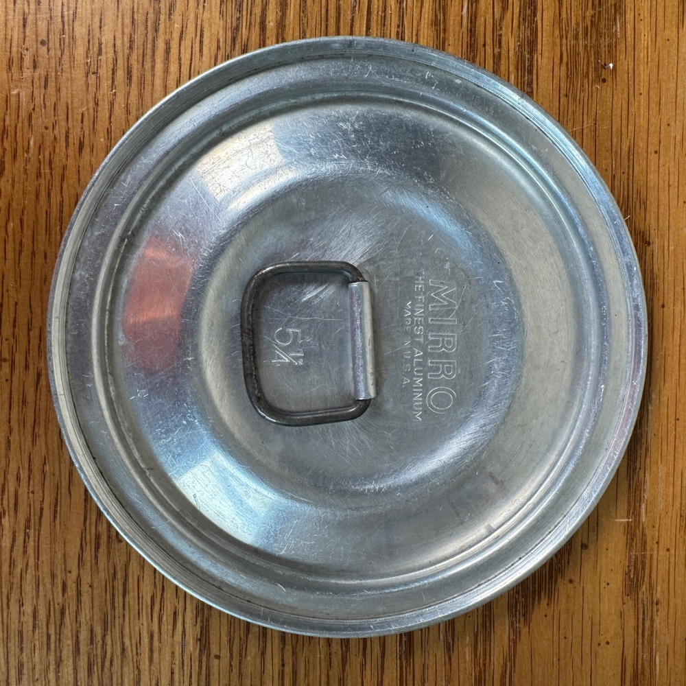 Mirro Aluminum Pot Lid Replacement 5.25 Inch Vintage Made in USA Silver‎ Metal